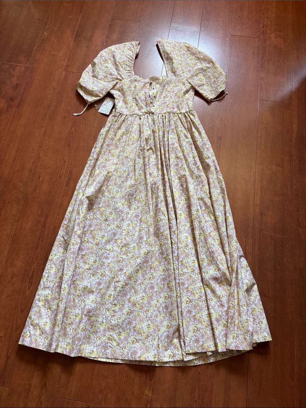 Free People Yellow Floral Puff-Sleeve Maxi Dress - Picture 5 of 6